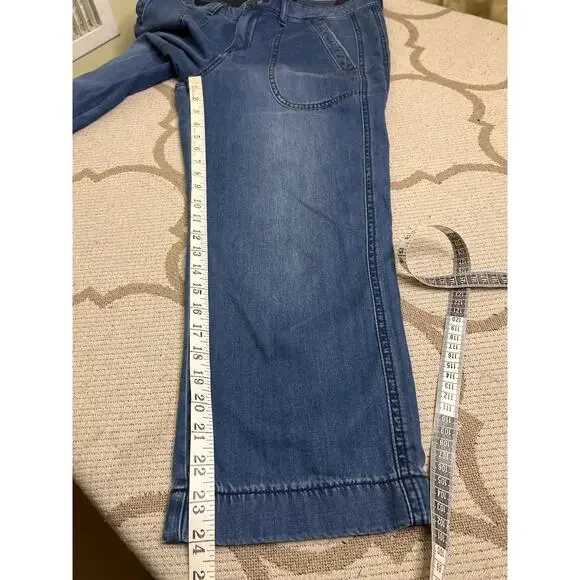 Liverpool cole trouser belfast wash denim The Crop Blue Jeans, size: 6/ 28 - Picture 7 of 10